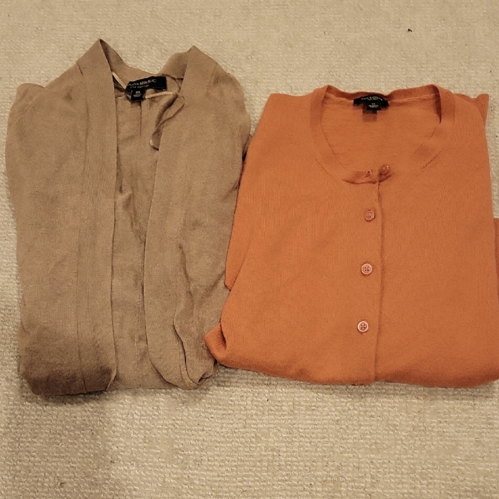 Orange and Tan Cardigan Set